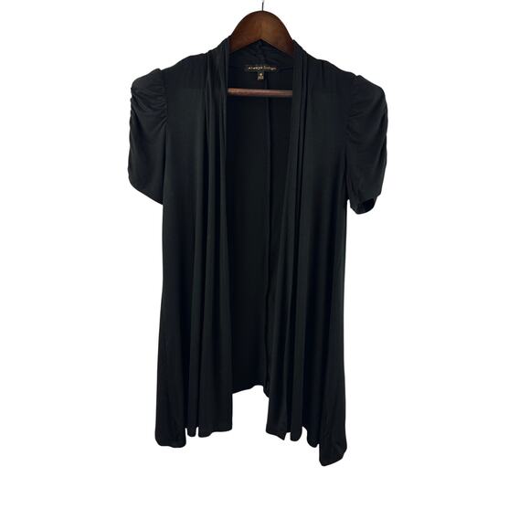 Always Indigo Sweaters - Women’s Always Indigo Medium Black Short Puff Sleeved Sweater